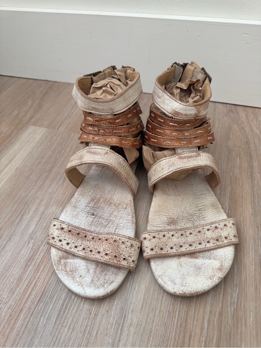 Bed Stu Artemis Sandals Women’s 10 Nectar White Tan Leather Boho Gladiator - Picture 3 of 8
